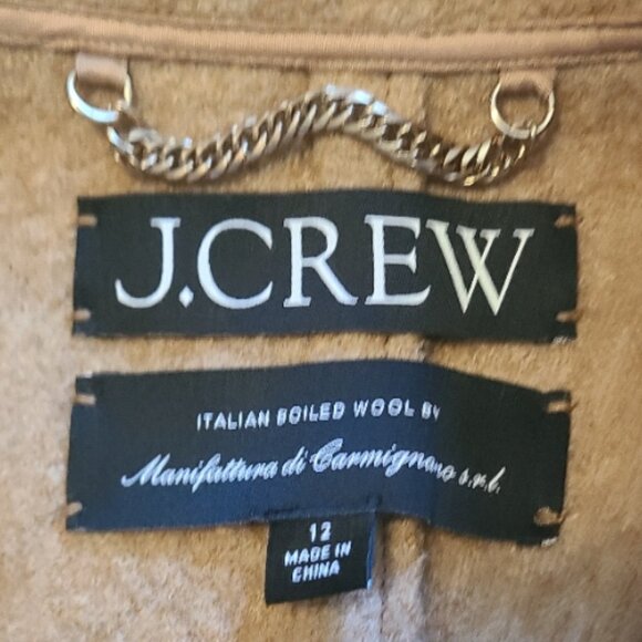 J.CREW DAPHNE BOILED WOOL TOPCOAT OVERCOAT CARMIGNANO ITALIAN 100% WOOL sz 12 - Picture 5 of 7